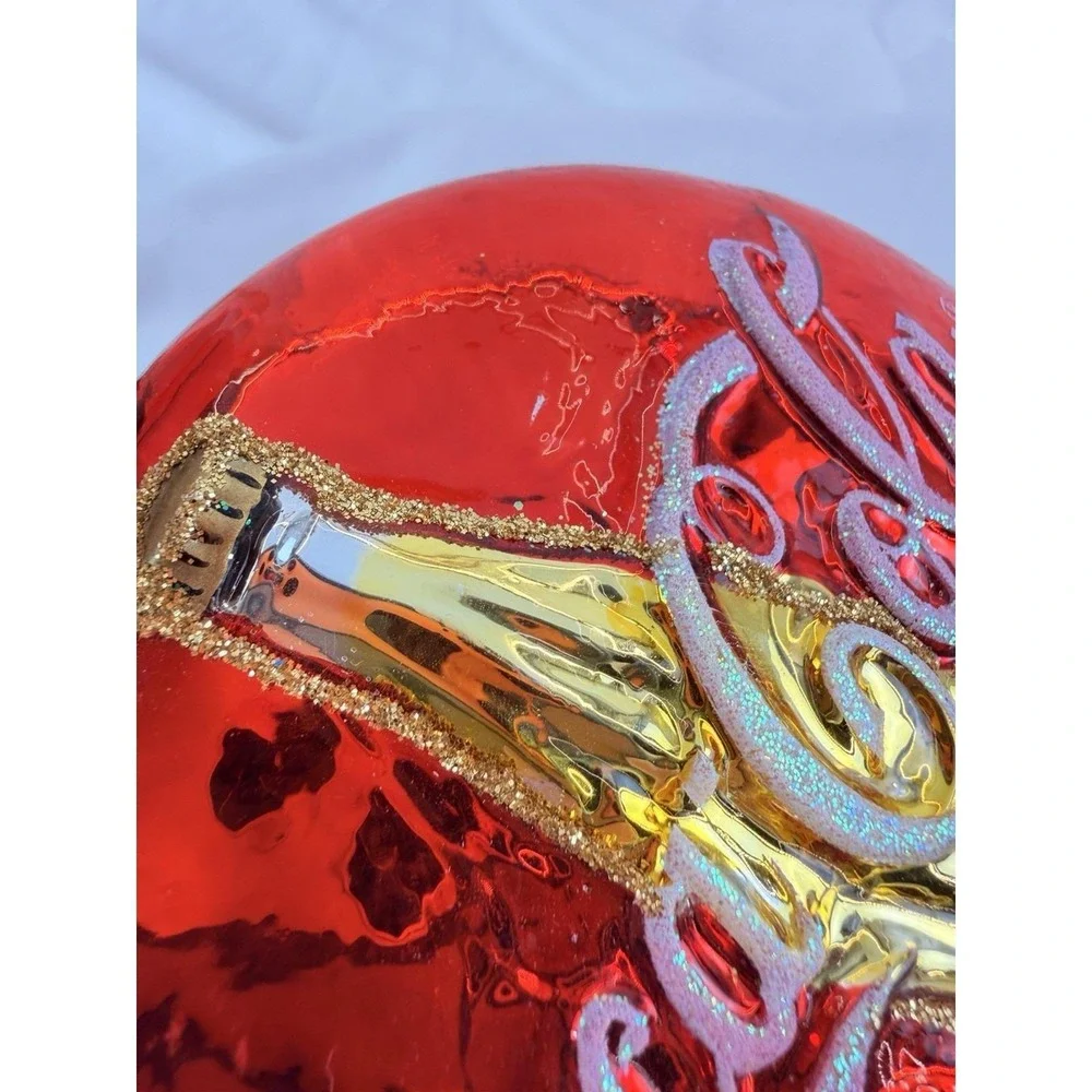 Polonaise Coca Cola Coke Bottle Blown Glass Christmas‎ Ornament Kurt Adler Red